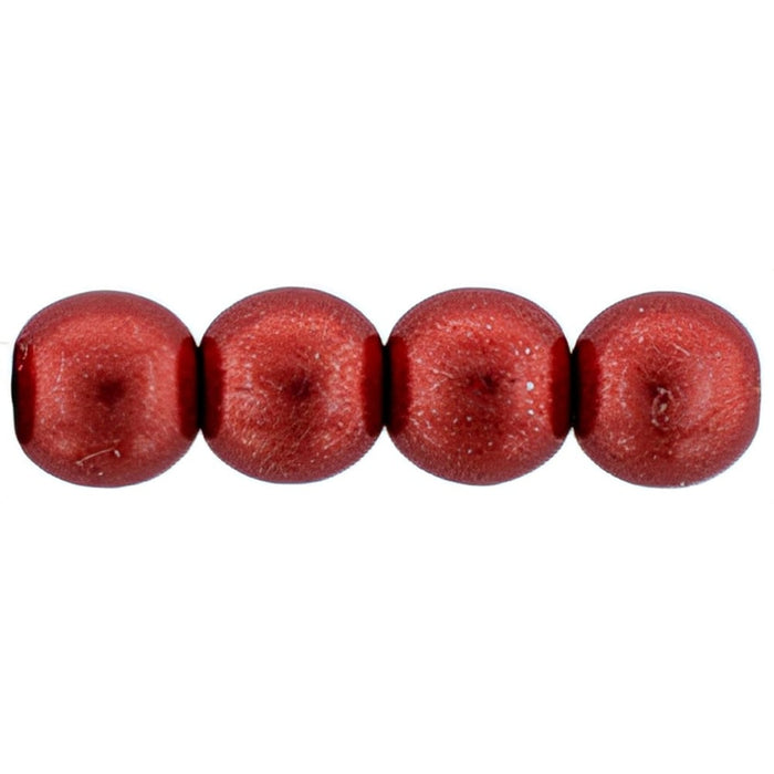 Czech Round Beads 6mm ColorTrends: Saturated Metallic Cherry Tomato (50pcs)