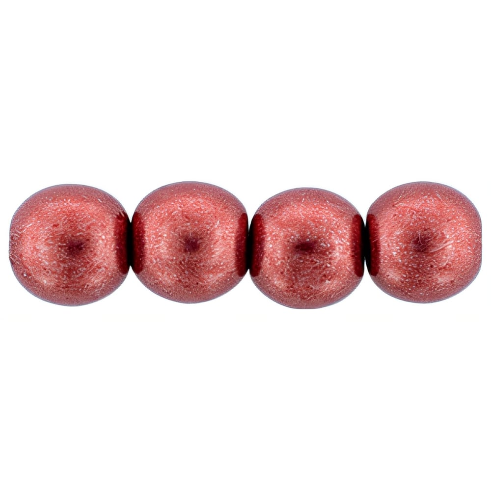 Czech Round Beads 6mm ColorTrends: Saturated Metallic Valiant Poppy (50pcs)