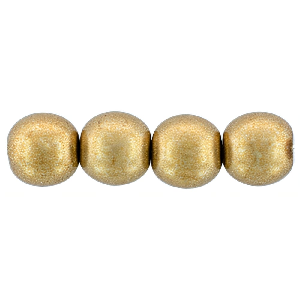 Czech Round Beads 6mm ColorTrends: Saturated Metallic Ceylon Yellow (50pcs)