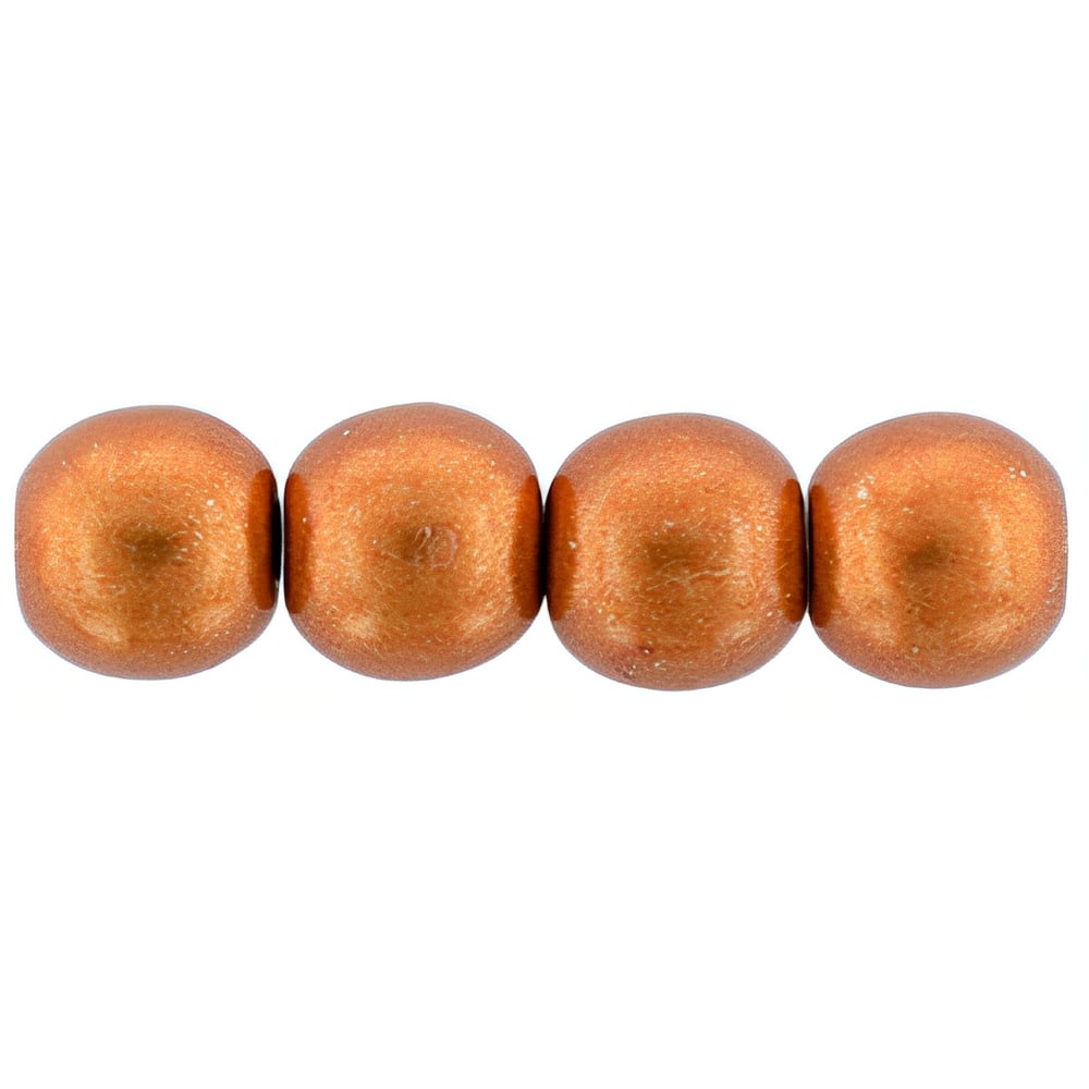 Czech Round Beads 6mm ColorTrends: Saturated Metallic Russet Orange (50pcs)