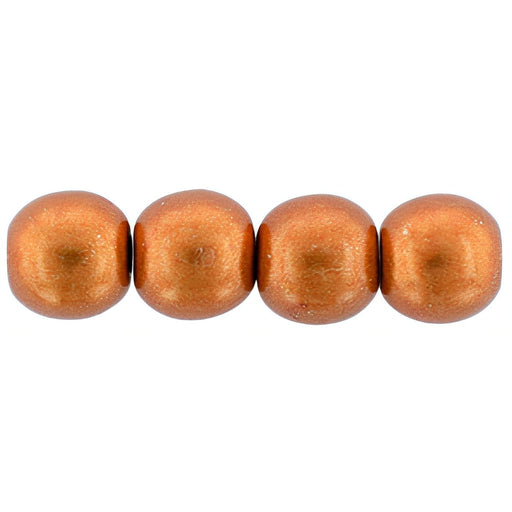 Czech Round Beads 6mm ColorTrends: Saturated Metallic Russet Orange (50pcs)