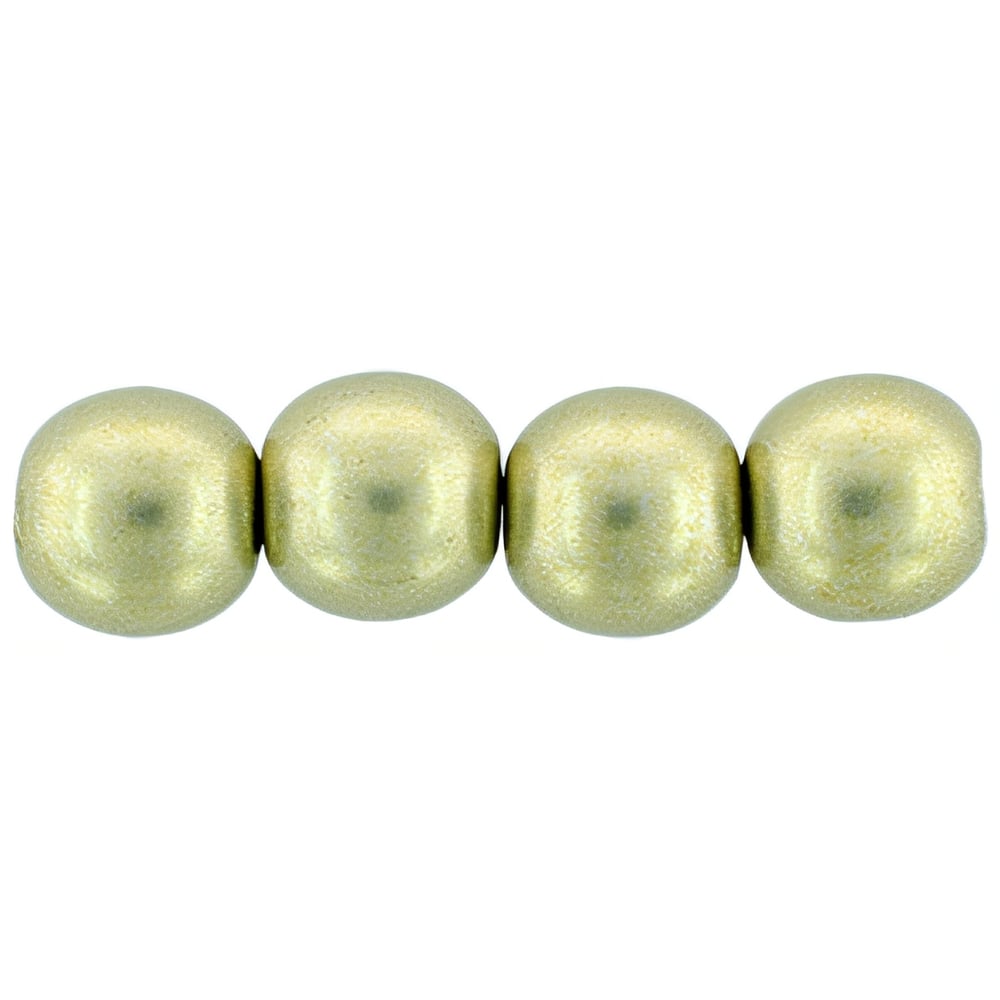 Czech Round Beads 6mm ColorTrends: Saturated Metallic Limelight (50pcs)