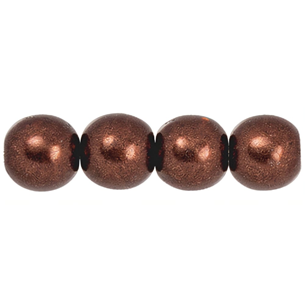 Czech Round Beads 6mm ColorTrends: Saturated Metallic Chicory Coffee (50pcs)
