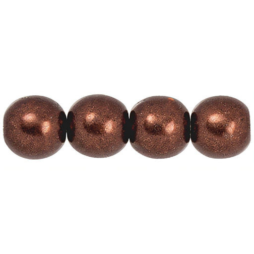 Czech Round Beads 6mm ColorTrends: Saturated Metallic Chicory Coffee (50pcs)