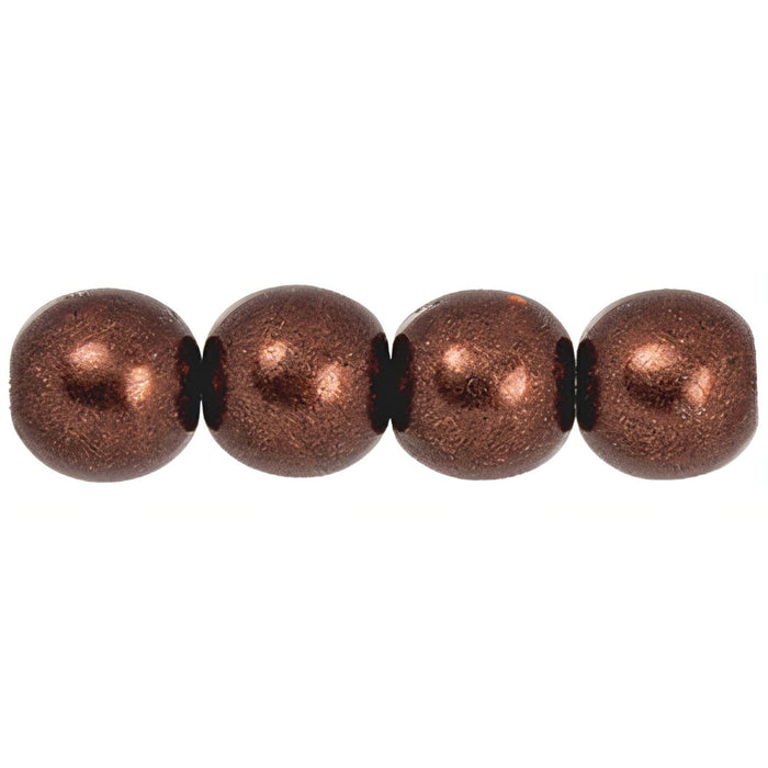 Czech Round Beads 6mm ColorTrends: Saturated Metallic Chicory Coffee (50pcs)