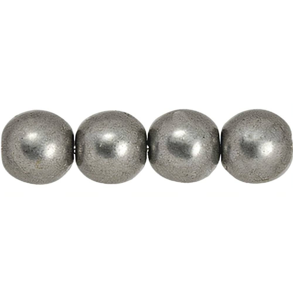 Czech Round Beads 6mm ColorTrends: Saturated Metallic Frost Gray (50pcs)