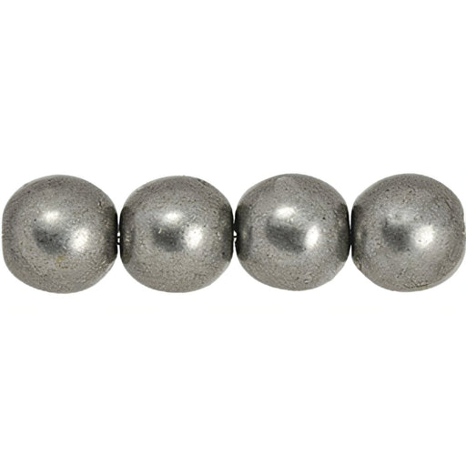 Czech Round Beads 6mm ColorTrends: Saturated Metallic Frost Gray (50pcs)