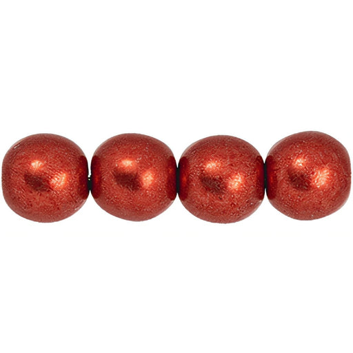 Czech Round Beads 6mm ColorTrends: Saturated Metallic Cranberry (50pcs)