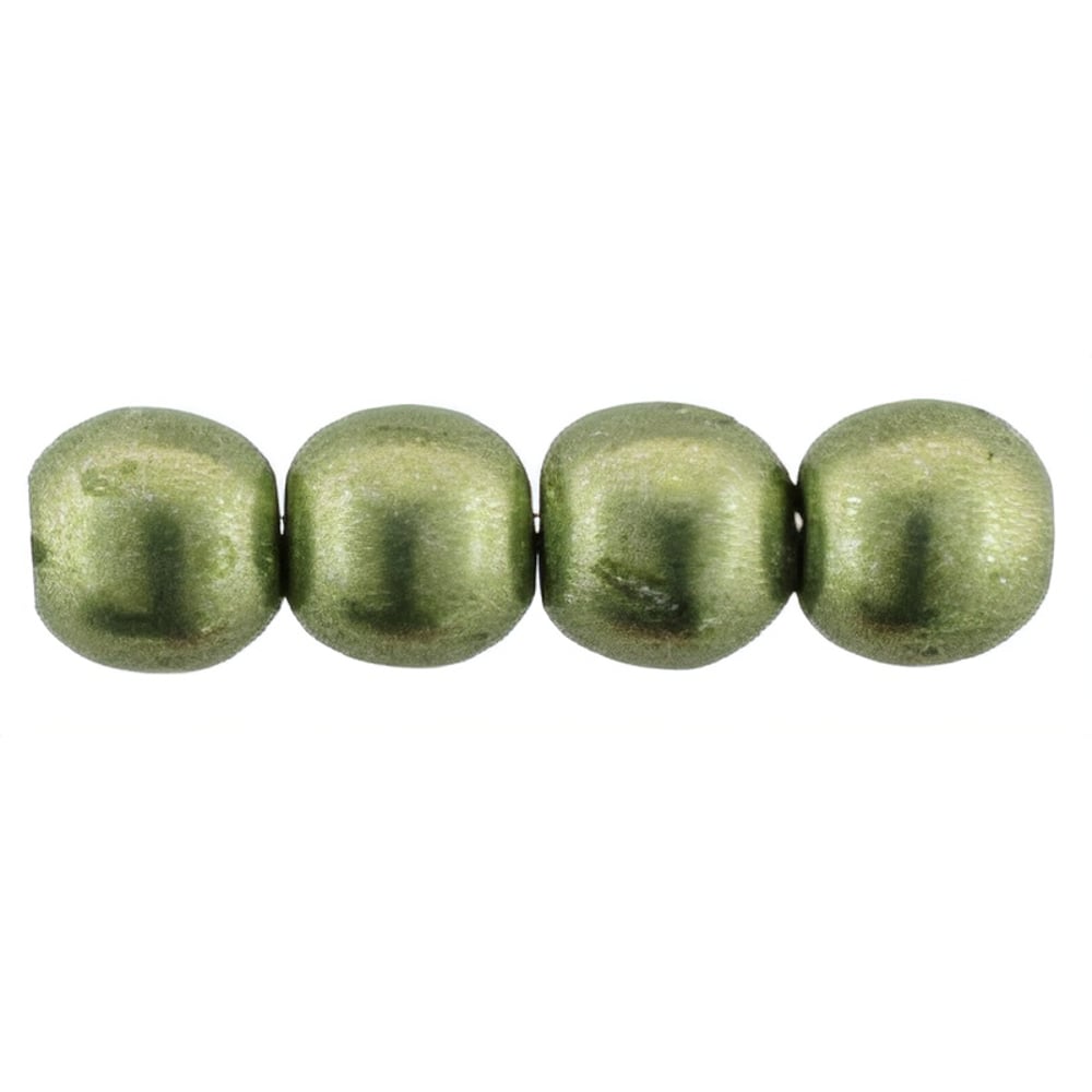 Czech Round Beads 6mm ColorTrends: Sueded Gold Fern (50pcs)