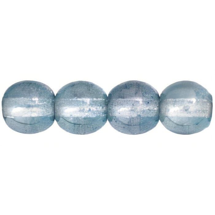 Czech Round Beads 6mm Luster - Transparent Blue (50pcs)