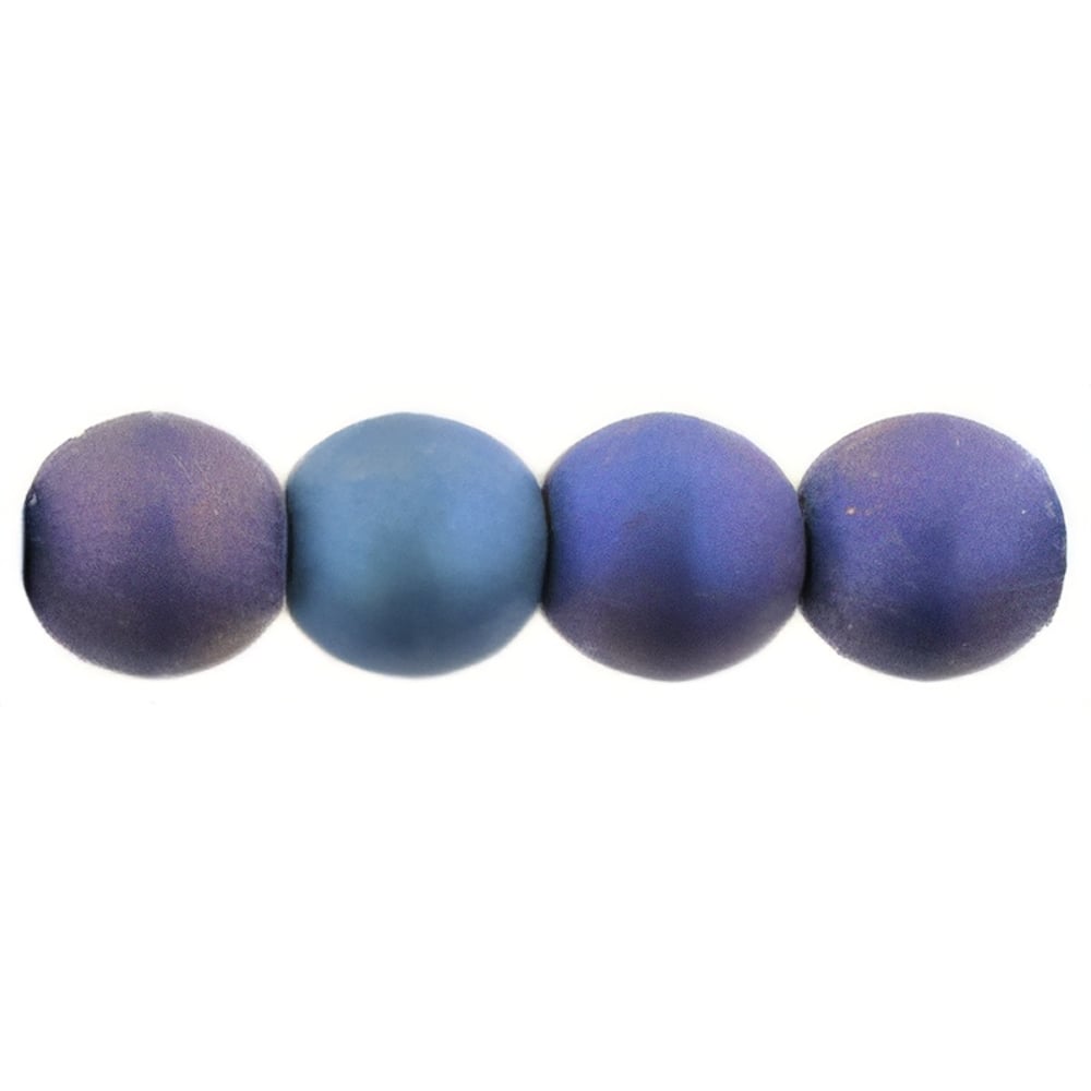 Czech Round Beads 6mm Matte - Iris - Blue (50pcs)