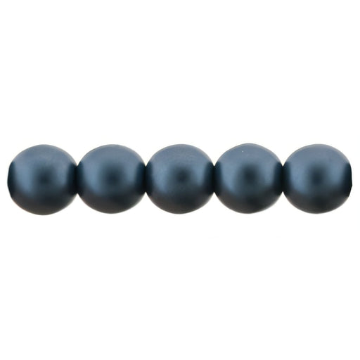 Czech Glass Pearls 6mm Steel Blue (25pcs)