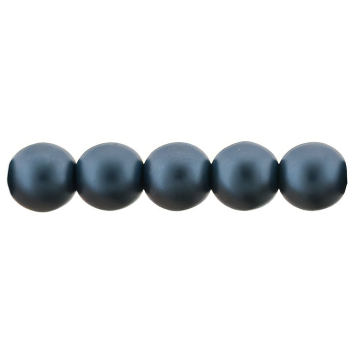 Czech Glass Pearls 6mm Steel Blue (25pcs)