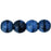 Czech Round Beads 6mm Blue w/Black Swirl