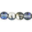 Czech Round Beads 6mm Silver/Blue/Crystal (50pcs)