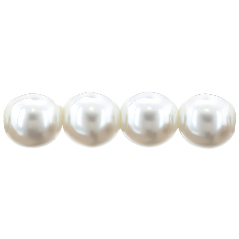Czech Pearl Coat - Round 6mm Pearl - Snow (25pcs)