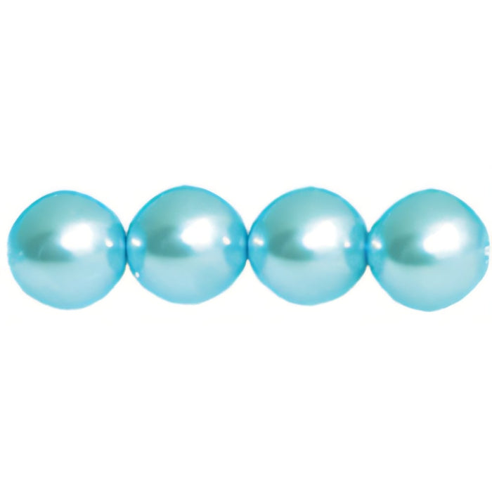 Czech Pearl Coat - Round 6mm Pearl - Aqua (50pcs)