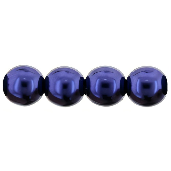 Czech Pearl Coat - Round 6mm Pearl - Royal Purple (50pcs)