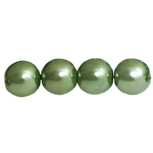 Czech Pearl Coat - Round 6mm Pearl - Sage Green (50pcs)