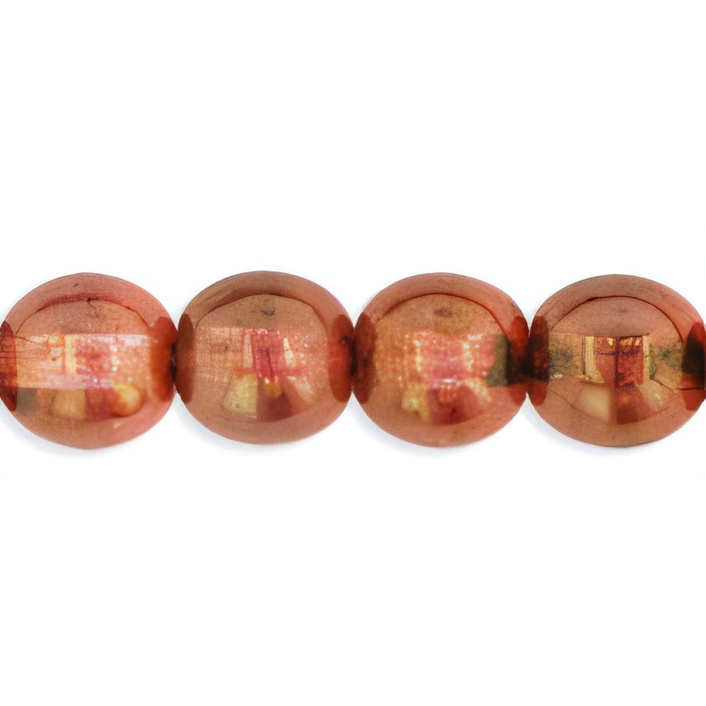 Czech Round Beads 6mm Luster - Rose/Gold Topaz (50pcs)