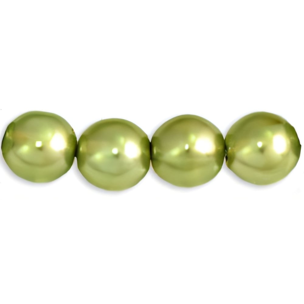 Czech Pearl Lights - Round 6mm Pearl Lights - Lt Olive (75pcs)