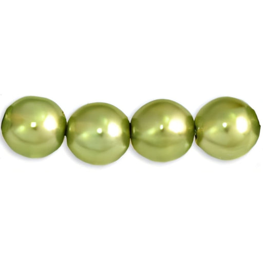 Czech Pearl Lights - Round 6mm Pearl Lights - Lt Olive (75pcs)