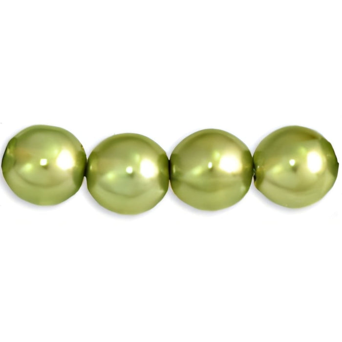 Czech Pearl Lights - Round 6mm Pearl Lights - Lt Olive (75pcs)