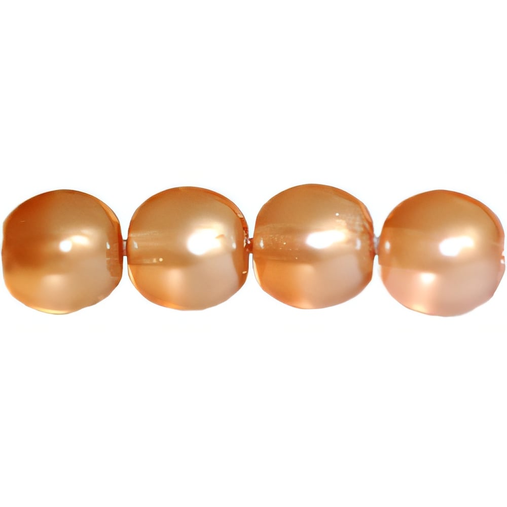 Czech Pearl Lights - Round 6mm Pearl Lights - Peach (75pcs)