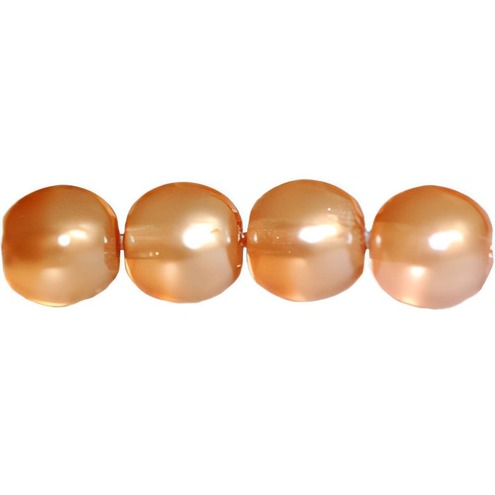 Czech Pearl Lights - Round 6mm Pearl Lights - Peach (75pcs)