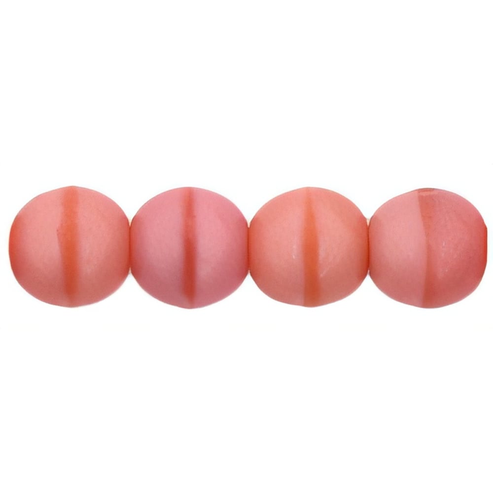 Czech Round Beads 6mm Coral Pink (50pcs)