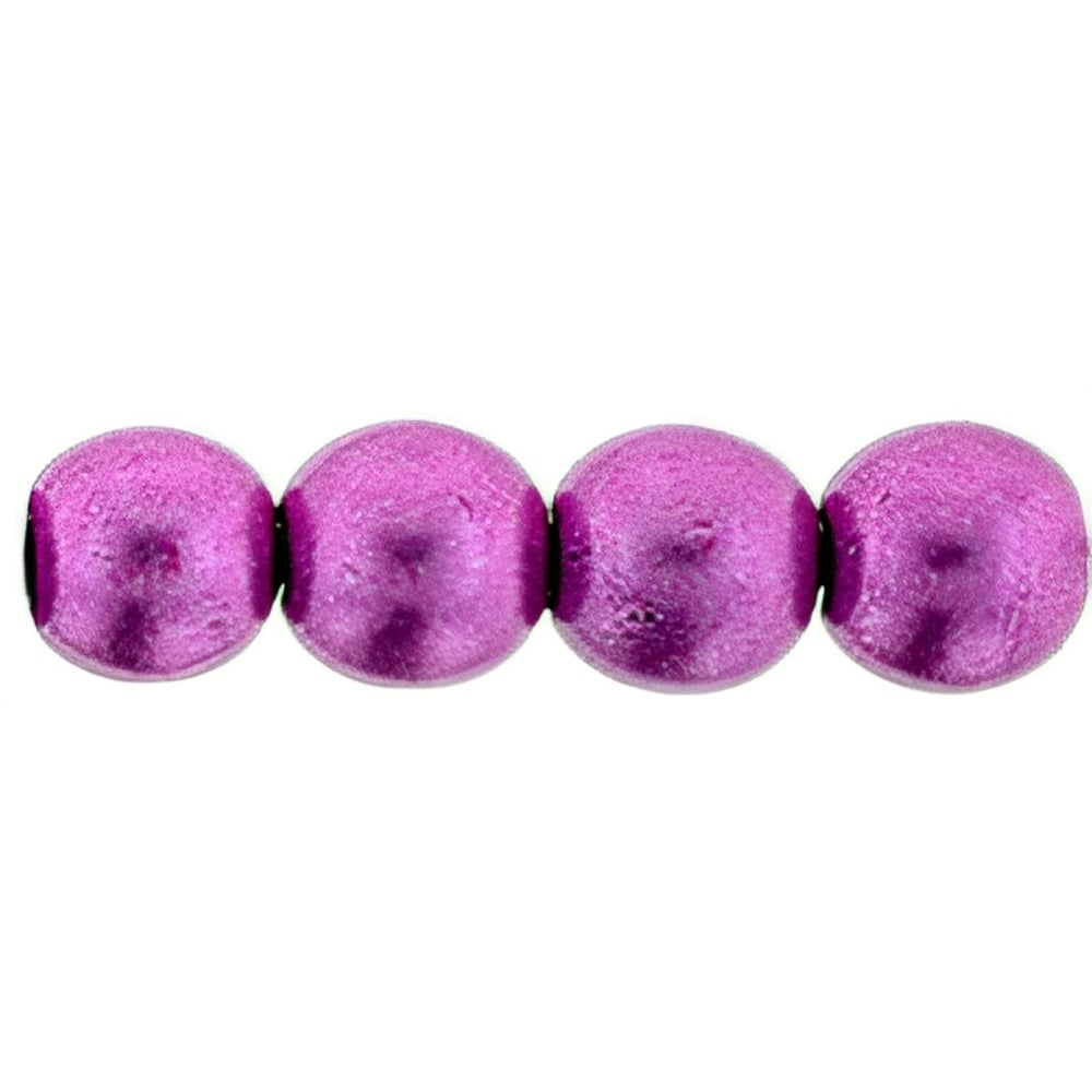 Czech Round Beads 6mm ColorTrends: Saturated Metallic Pink Yarrow (50pcs)