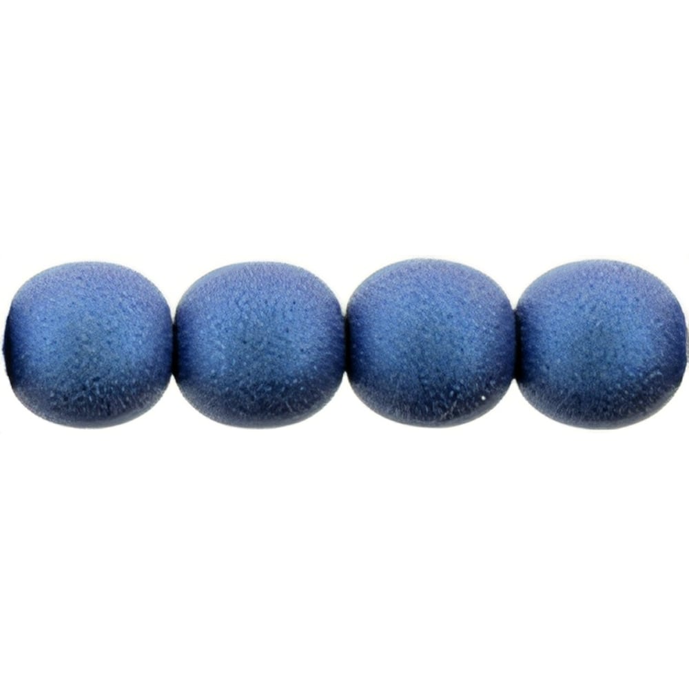 Czech Round Beads 6mm Metallic Suede - Blue (50pcs)