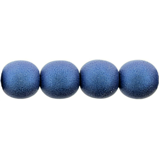 Czech Round Beads 6mm Metallic Suede - Blue (50pcs)