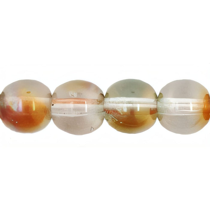 Czech Round Beads 6mm Luster - Pink/Crystal (50pcs)
