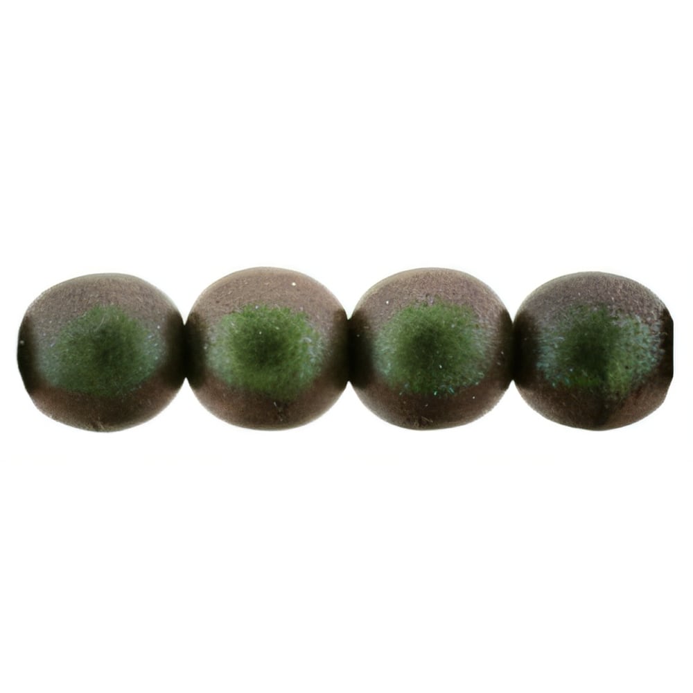 Czech Round Beads 6mm Polychrome - Olive Mauve (50pcs)