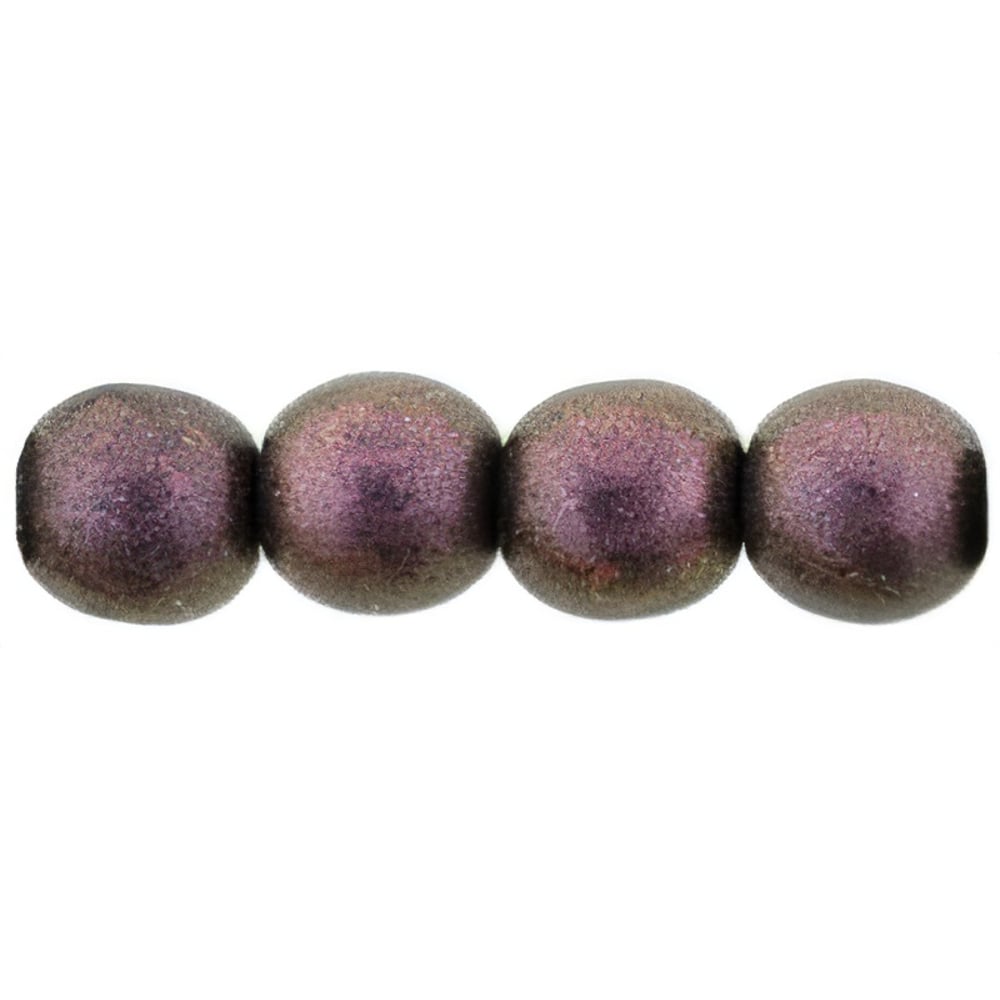 Czech Round Beads 6mm Polychrome - Pink Olive (50pcs)