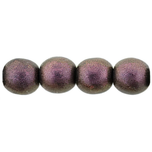 Czech Round Beads 6mm Polychrome - Pink Olive (50pcs)
