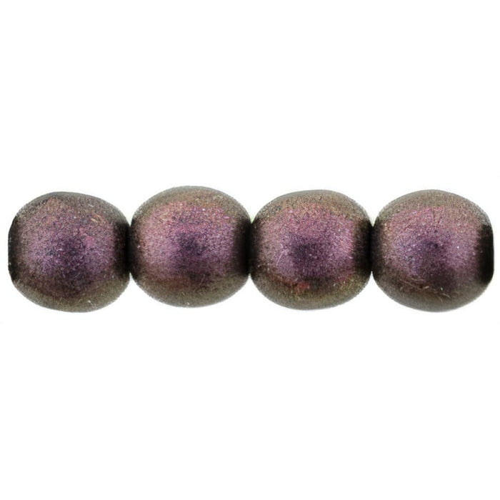 Czech Round Beads 6mm Polychrome - Pink Olive (50pcs)