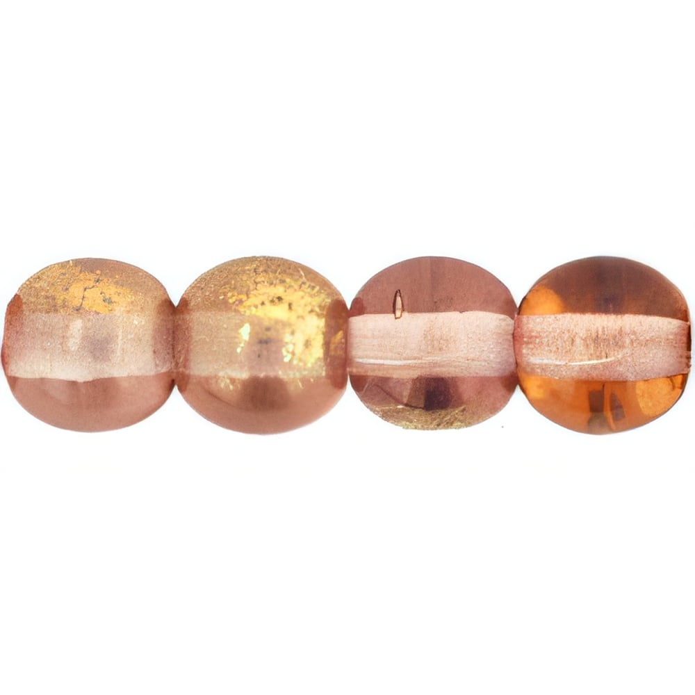Czech Round Beads 6mm Gold - Rosaline (50pcs)
