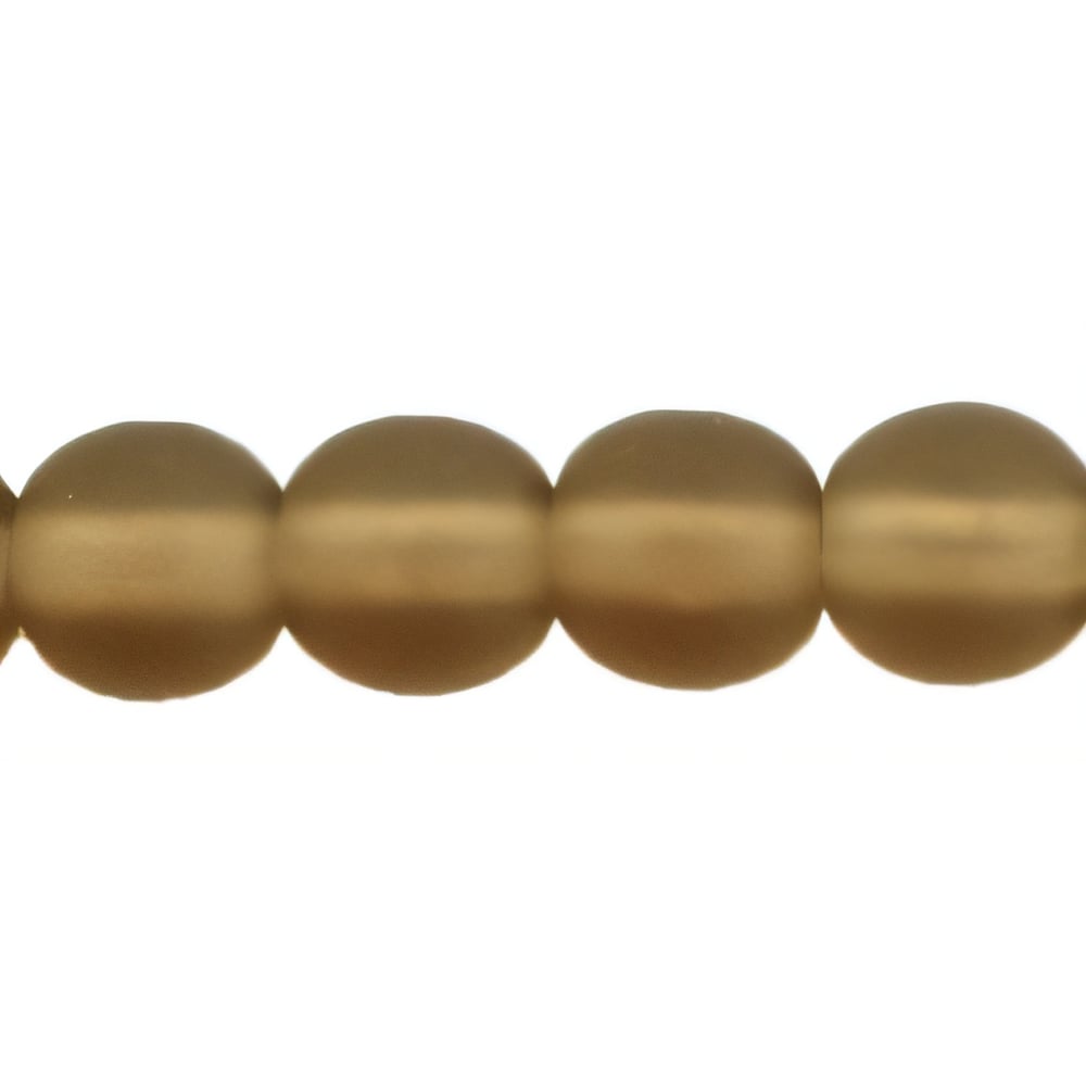 Czech Round Beads 6mm Matte - Smoky Topaz (50pcs)