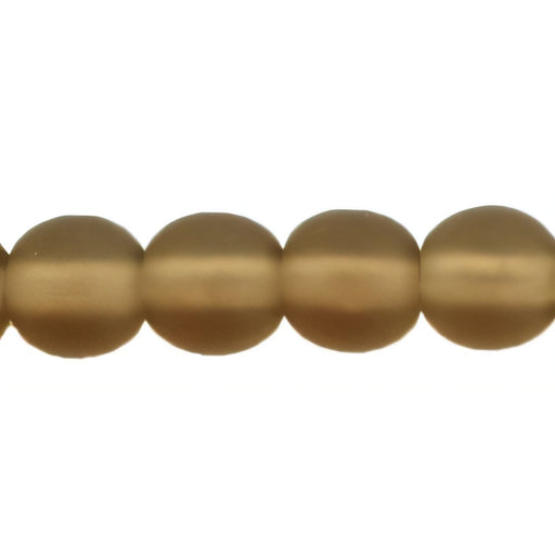 Czech Round Beads 6mm Matte - Smoky Topaz (50pcs)