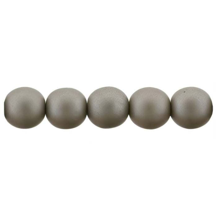Czech Glass Pearls 6mm Matte - Brown Sugar (25pcs)