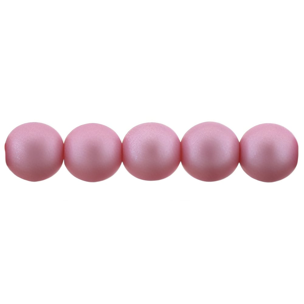 Czech Glass Pearls 6mm Matte - Flamingo (25pcs)