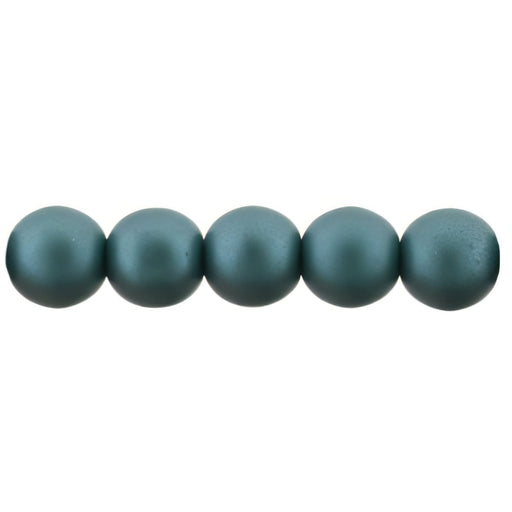 Czech Glass Pearls 6mm Matte - Teal (25pcs)