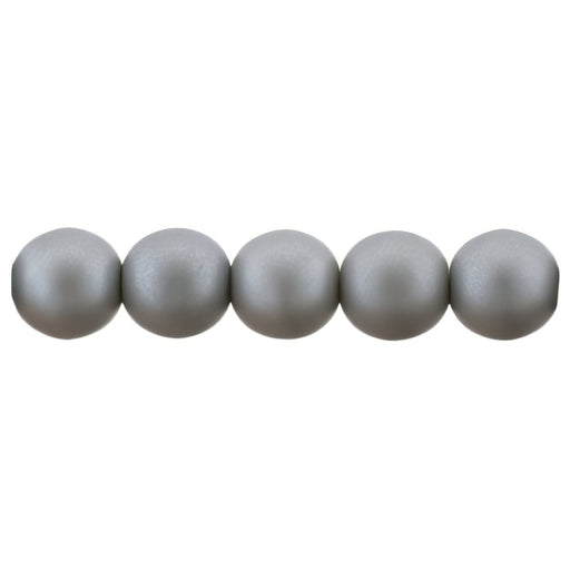 Czech Glass Pearls 6mm Matte - Silver (50pcs)