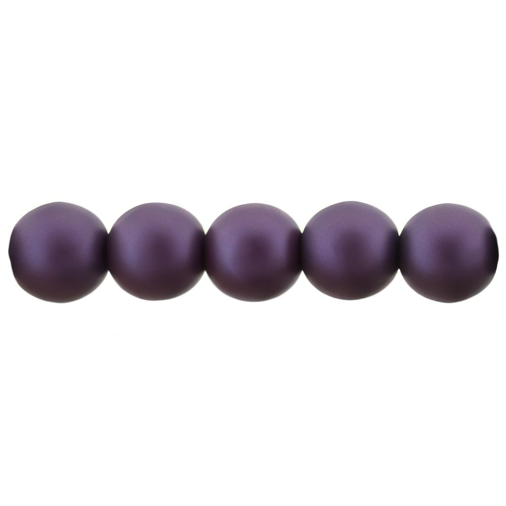 Czech Glass Pearls 6mm Matte - Purple Velvet (25pcs)