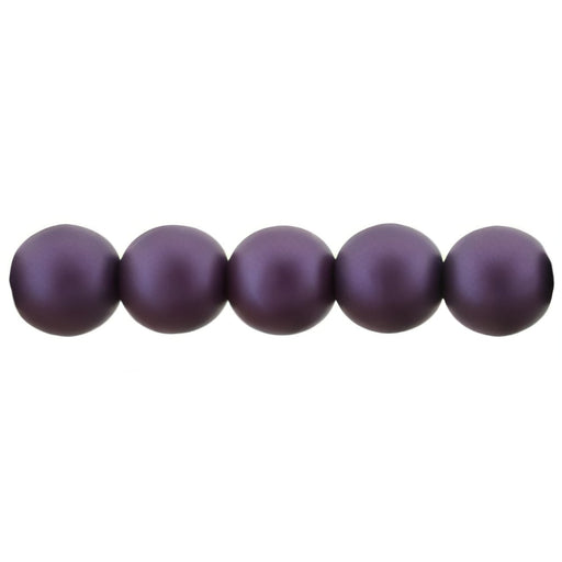 Czech Glass Pearls 6mm Matte - Purple Velvet (25pcs)
