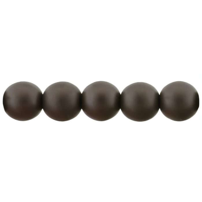 Czech Glass Pearls 6mm Matte - Bistre (25pcs)