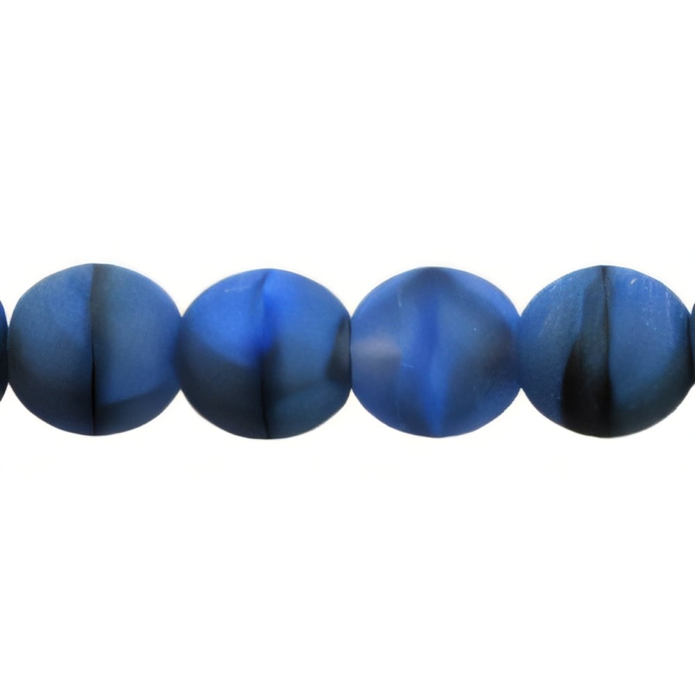 Czech Round Beads 6mm Matte - Cobalt/Jet (50pcs)