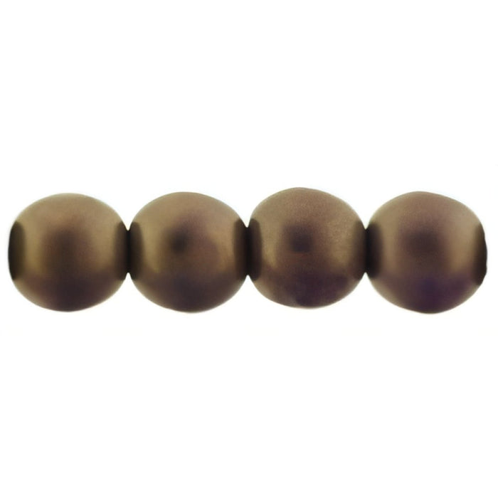 Czech Round Beads 6mm Matte - Patina Tanzanite (50pcs)